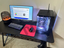 灏森梦电脑桌台式电竞游戏桌椅套装碳纤维纹理组合桌子家用办公学习书桌 【Pro-配件款】碳纤维+黑架140CM 实拍图