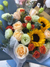 艾斯维娜鲜花速递向日葵混搭花束生日礼物全国同城配送 向日葵香槟韩式花束 实拍图