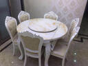 美景（MEIJING）餐桌实木餐桌椅组合可折叠伸缩小户型欧式大理石吃饭桌子家用圆桌 1.2米一桌六椅 实拍图