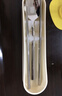 美厨（MAXCOOK）316L不锈钢筷子勺子餐具套装 便携式筷勺三件套 奶油白MCGC9296 实拍图