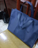 得力（deli）办公会议包事务包文件包 大容量商务拉链手提袋公文包 男女缎面材质防水耐磨电脑隔层 蓝色 实拍图