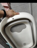 iuu婴儿洗澡盆 可折叠宝宝浴盆大号 洗澡神器躺托浴架新生儿童用品 【北欧灰】+可调节浴架+浴垫 材质：FAD食品级材质检测认证 实拍图