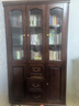 木格尚品美式复古乡村实木书柜玻璃门桃花心木书房自由组合落地书橱置物柜 【复古胡桃色】三门书柜 实拍图