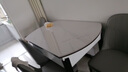 惠寻 京东自有品牌 现代简约岩板餐桌椅组合小户型可伸缩餐桌家用饭桌 【升级四轨】亮光雪山白/黑白框架-加厚皮椅 1.2米 一桌四椅 实拍图