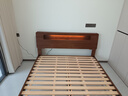源氏木语全实木床北欧风小户型卧室家具橡木床现代简约主卧1.5m1.8m双人床 橡木胡桃色高铺夜光床斜靠版【橡木】 1500mm*2000mm  框架结构 实拍图