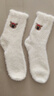 卡通小狗加绒保暖短袜秋冬款中筒袜子女冬加厚澳绒袜女士长袜 乳白色 小狗 1双 均码 实拍图