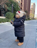保姆鹅  【风墙】儿童羽绒服宝宝中长款护脸加厚外套保暖童装[NG2664] 炭黑 110 实拍图