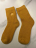 猫人3双装35%羊毛袜子女秋冬中筒毛圈袜加厚保暖袜睡眠袜女士月子袜 实拍图