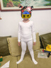 古妮娅儿童舞蹈服打底衫肤色保暖内衣薄绒练功服 白色套装M 实拍图