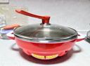 多星山东多星锅专卖电煎锅家用304食品级不锈钢电饼铛多功能家用不粘锅电锅不锈钢煎锅 多星六代不锈钢电煎锅【33cm橘色】 实拍图