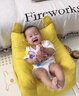 AMI婴儿沙发椅0到6岁小月龄宝宝儿童小沙发小孩坐凳可坐可躺 萌趣蛋黄|柔软承托 【中号】0-4岁 实拍图