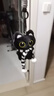 黑猫玩偶毛绒公仔挂件ins可爱猫咪包包挂饰情侣礼物送女朋友礼物 黑白围巾+黑猫【升级双扣挂绳】 会吱吱叫【10厘米左右】 实拍图