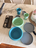 M Square折叠碗硅胶杯碗旅行便携食品级宝宝碗露营野餐 蓝色中杯+大碗 实拍图