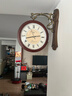 康巴丝（Compas）双面挂钟欧式石英钟挂表客厅餐厅摇摆时钟表摆钟钟表 2589咖木 实拍图