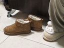 红蜻蜓雪地靴女秋冬加绒百搭棉鞋保暖短靴女靴WLC43470棕色37 实拍图