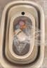 iuu婴儿洗澡盆 可折叠宝宝浴盆大号 洗澡神器躺托浴架新生儿童用品 【北欧灰】+调节感温浴架+脸盆*3 材质：FAD食品级材质检测认证 实拍图