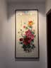 紫腾随轩（ZITENGSUIXUAN）牡丹苏绣成品挂画入户玄关过道装饰画现代客厅竖版墙画刺绣壁画 花开富贵（默认红木色） 76.5cm*158.5cm（钢化玻璃） 实拍图