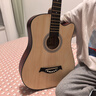 维卡斯（WEIKASI）民谣吉他初学者木吉他单板新手入门练习琴guitar吉它学生男女乐器 38英寸原木色+礼包【初学推荐】 实拍图