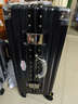 欧遥高颜值铝框行李箱可坐人男女学生潮流大容量拉杆箱加厚密码旅行箱 黑色【铆钉加固铝合金款】 26英寸 【学生住宿】 实拍图