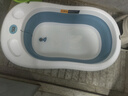 十月结晶婴儿洗澡盆新生儿大号可折叠智能感温格洛里蓝浴盆浴网浴垫3件套 实拍图