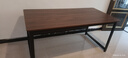 馨美凯电脑桌台式家用简易书桌办公桌简约现代工作台租房卧室学习写字桌 【单桌1.6cm厚桌面】黑架+深胡桃 长160cm*宽80cm*高74cm 实拍图