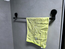吸盘毛巾架免打孔卫生间置物架浴室毛巾杆壁挂式厕所浴巾收纳挂架 伸缩款透明黑【65-130cm】 实拍图