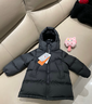 保姆鹅  【风墙】儿童羽绒服宝宝中长款护脸加厚外套保暖童装[NG2664] 炭黑 120 实拍图