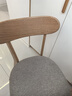 源氏木语实木餐椅北欧橡木家用休闲椅简约橡木原木色0.47m软包椅烟栗棕*4 实拍图