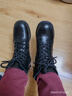 红蜻蜓高帮6孔马丁靴女靴子加绒保暖棉靴女短筒朋克风皮靴 WTC434341C 实拍图