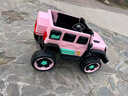 萌娃宝贝（PRETTY BABY）牧马人儿童电动车大号四轮双人宝宝越野车可坐大人带小孩亲子童车 旗舰粉+软座+发光软轮+电子助力+液压减震+12V15A电瓶 实拍图
