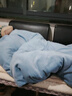 恒源祥牛奶绒秋冬四件套1.5/1.8米床单被套200*230cm蓝色水晶绒 实拍图