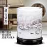 汪洋大海景德镇瓷器花瓶青花瓷中式客厅插花家居装饰工艺品博古架陶瓷摆件 雪景笔筒【送木底座】 实拍图