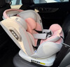 Heekin德国 儿童安全座椅汽车用0-4-12岁婴儿宝宝360度旋转ISOFIX硬接口 尊享粉(遮阳棚+上拉带+侧保护) 实拍图