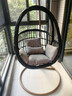 吊篮藤椅家用摇篮椅室内阳台吊椅庭院鸟巢掉吊兰双人秋千懒人吊床 【单人款】典雅黑麻花椅+坐垫 实拍图