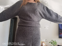 三彩独醒2025冬季新款圆领针织连衣裙长袖小A短裙打底慵懒F 深邃灰 XL 170/92A 实拍图