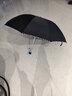 天堂 加大雨伞三折 晴雨两用商务伞经典格纹10骨大雨伞男女 黑色 实拍图