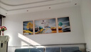 诗六艺家饰客厅装饰画北欧现代简约沙发背景墙挂画三联画大气轻奢壁画晶瓷画 家和富贵A（铝合金外框） 晶瓷画左右50*70+中间100*70亮面 实拍图