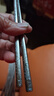 双枪100%纯钛筷子 家用高档金属筷钛质中空防烫防滑轻量便携餐具 银色 实拍图
