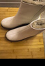 达芙妮2023年秋冬款圆头厚底显高显瘦时装靴休闲简约短靴女 米白色 37  实拍图