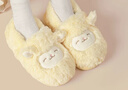 名创优品（MINISO）羊咩咩棉拖鞋女冬季包跟家居室内厚底月子毛毛拖黄色38-39 实拍图
