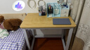舒客艺家 电脑桌台式小户型小桌子家用学习桌写字办公书桌电竞长条桌子 木纹白架单桌140*60*74 加固电脑桌 实拍图