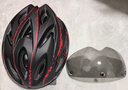 yaphtes骑行头盔自行车头盔国标认证磁吸风镜男女安全帽 黑红色 实拍图