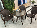紫叶（ziye） 户外桌椅 藤椅组合 阳台桌椅三件套 休闲庭院小茶几室外藤编餐桌 4【曼哈顿椅】+1【D80圆桌】 实拍图