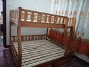 临稚胡桃木 儿童上下床实木高低床双层床上下铺床两层木床子母床 爬梯款 上铺宽1.6米下铺宽1.8米 实拍图