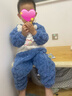 小猪大卫 PECODAVID珊瑚绒套装秋冬儿童室内居家服男女可爱分体套装毛毛款 蓝色hello小狗 100 版型宽松，按正常尺码拍 实拍图