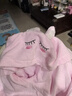 竹一百纯棉浴袍加厚睡袍男女卡通毛巾料浴衣儿童家居浴袍 XL 粉色 实拍图
