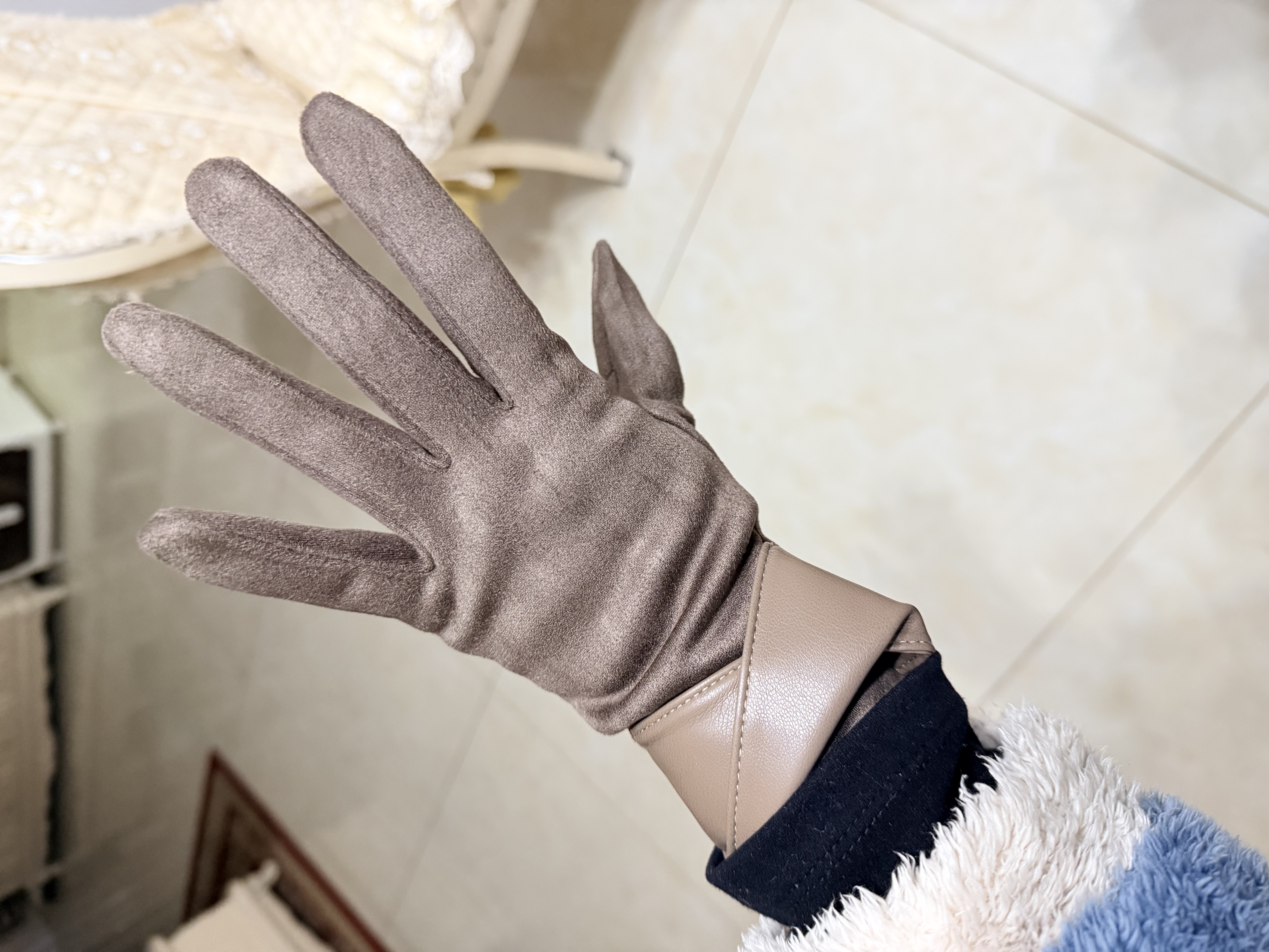 凡饰（FANCET）仿麂皮绒手套女保暖防寒触屏骑行手套防风手套送女友生日礼物送礼 实拍图