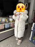 鸭鸭女童羽绒服2022新款洋气中长款毛领中大童加厚极寒儿童外套WJ 白色（环保毛领） 120 （环保毛领） 实拍图