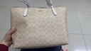 蔻驰（COACH）【品牌直供】女士大号手提托特包沙黄拼粉笔白色CBT20情人节礼物 实拍图