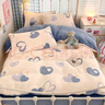 雅鹿加厚牛奶绒印花被套冬季珊瑚绒床单单人被套套件床上用品学生宿舍 蓝格英伦熊bys 150x200cm单被套 实拍图